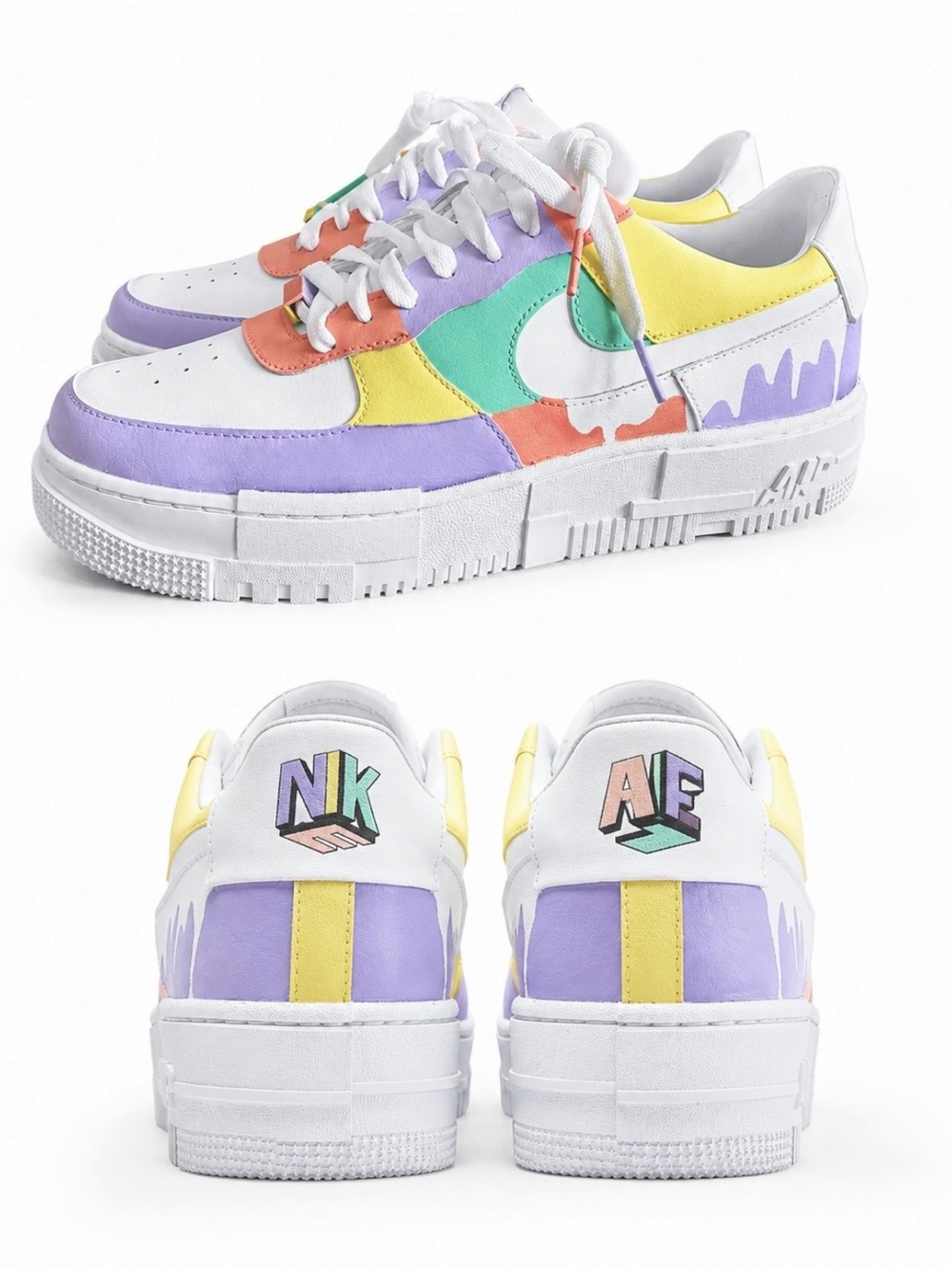 Custom Pastel Air Force Pixel. Size 11.5 Women!